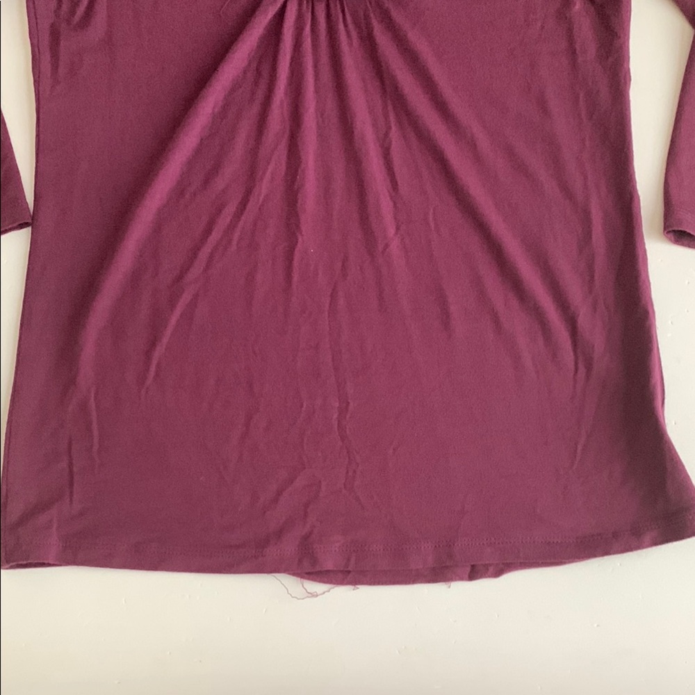 AREA Purple Flower Ruffled 3/4 Sleeve Blouse Women’s Size Small - Picture 6 of 9